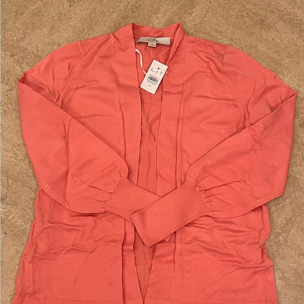 LOFT Women's Vibrant Coral Cardigan